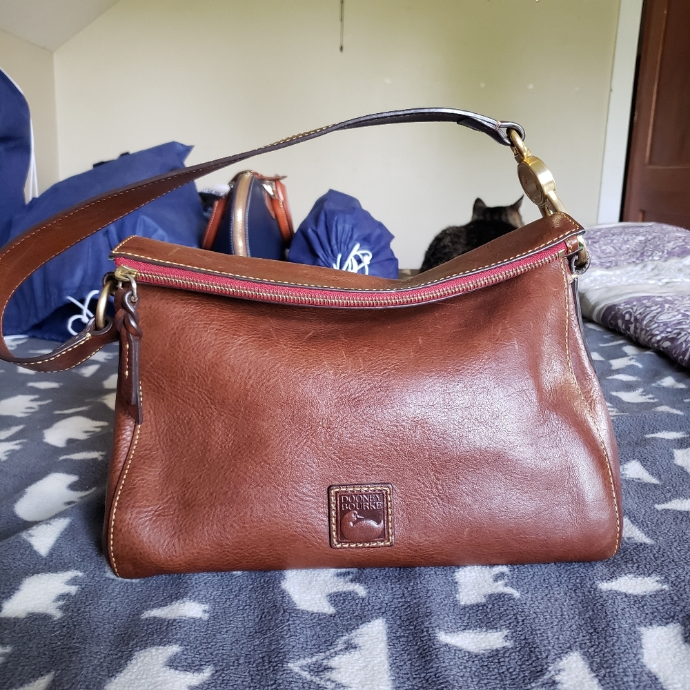 Dooney Florentine Laurel Hobo in Chestnut